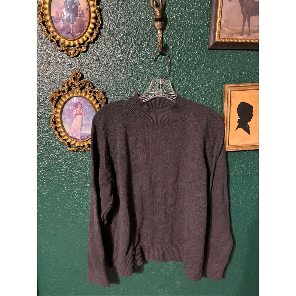 Quince 100% Organic Cotton Gray Mockneck Sweater Sz Large